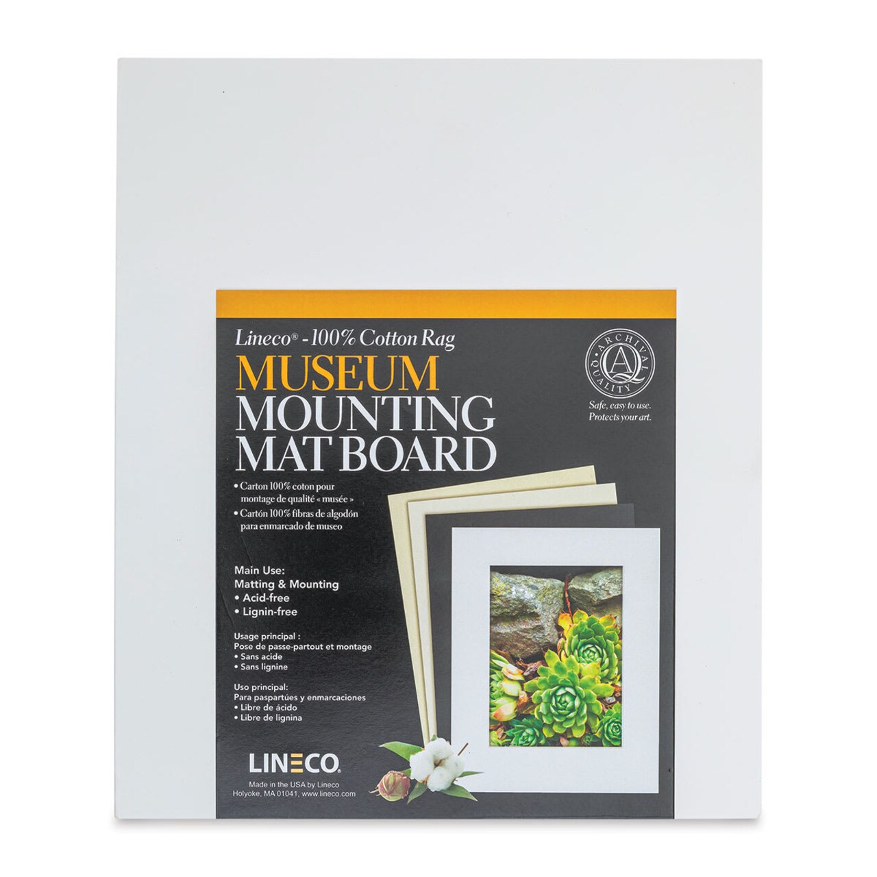 Lineco Cotton Rag Museum Mounting Boards - Pkg of 25, White, 8" x 10"